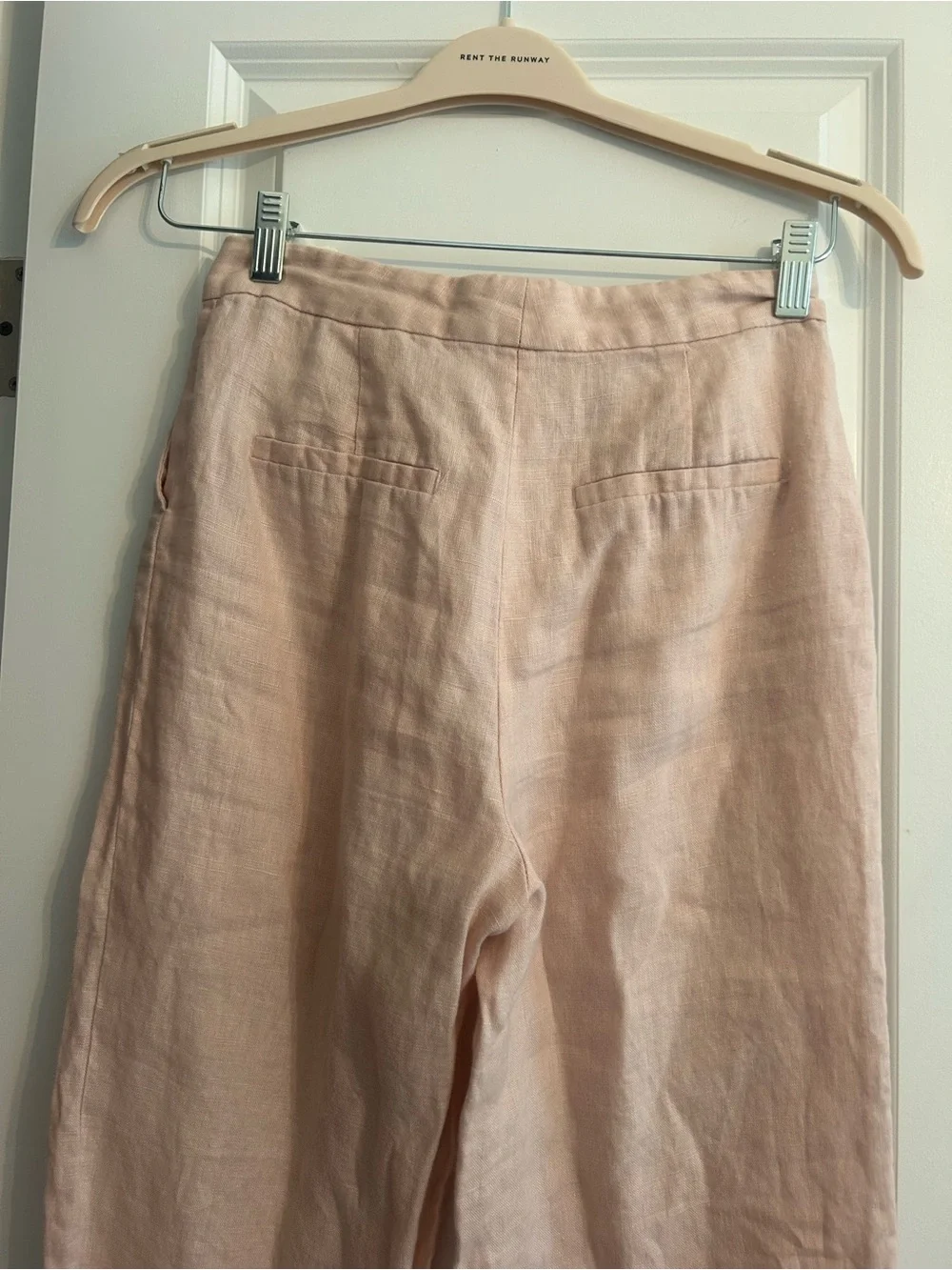 Zara Linen-Blend Light Pink Women's Pants